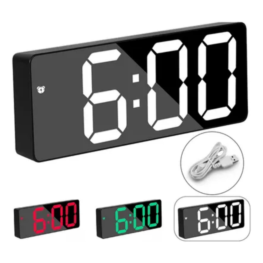 Relógio Despertador Digital Led De Mesa Bivolt Com Alarme Nf — imagem 2 de 2