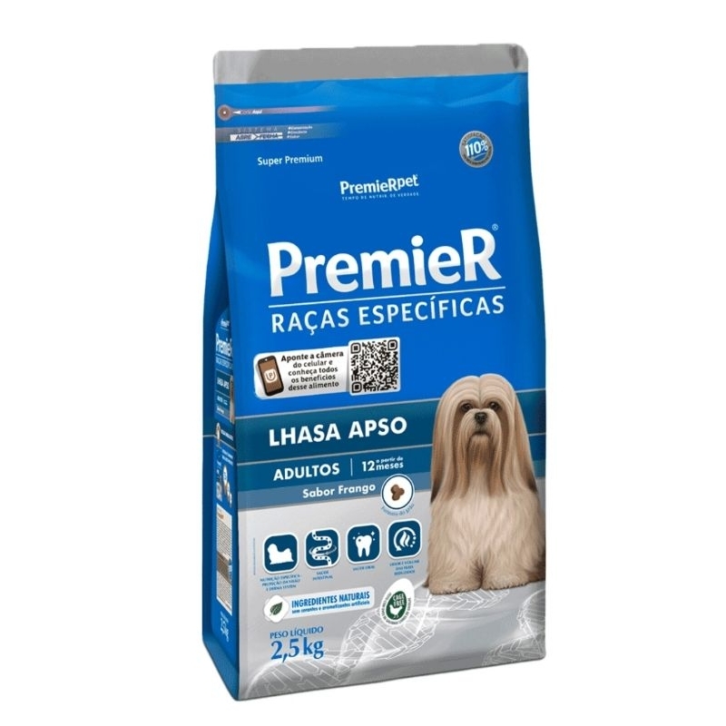 Ração Premier Raças Específicas Lhasa Apso Adultos Porte Pequeno Frango 2,5kg