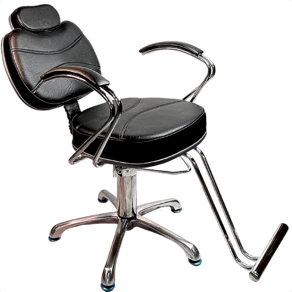 Cadeira De Barbeiro Reclinavel Cabeleleiro Barbearia e Salão de Beleza Giratória e Hidraúlica luxo.