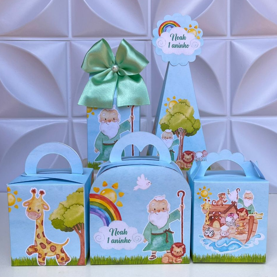 Kit 20 Caixa Personalizados Arca de Noé -  Lembrancinha em Oferta na Shopee