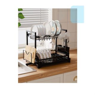 Escorredor METAL De Louça Cozinha Pratos e Talheres PRETO
