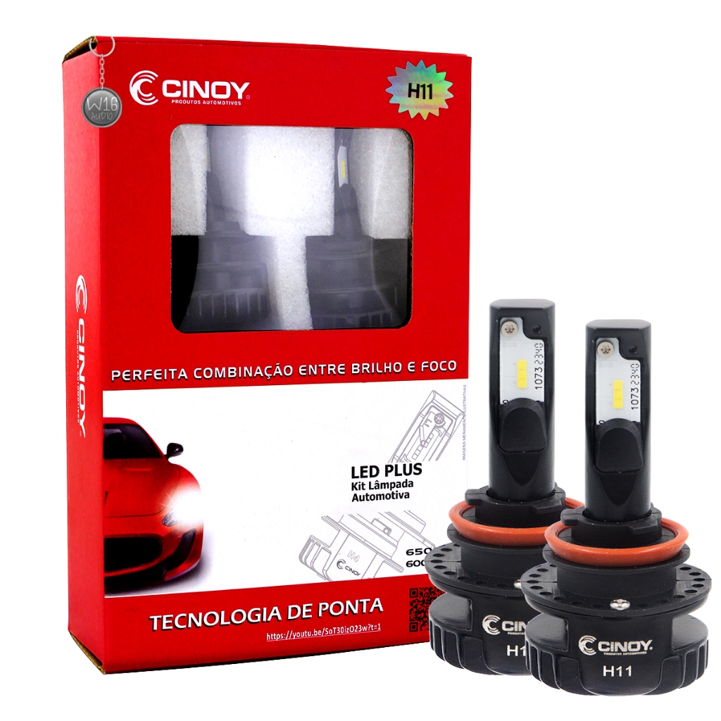 Lâmpada Super Led Cinoy Plus Com Par H11 6500k + Canceller em Oferta na Shopee