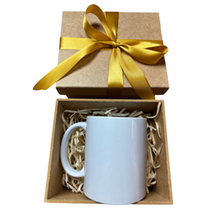 Caixinha de Presente Para Caneca personalizada - laço+ palha em Oferta na Shopee
