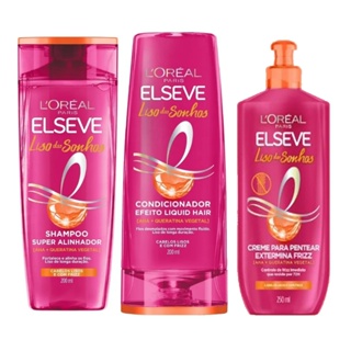 Kit Elseve Shampoo + Condicionador + Creme Liso dos Sonhos Loréal Paris - 3 itens em Oferta na Shopee