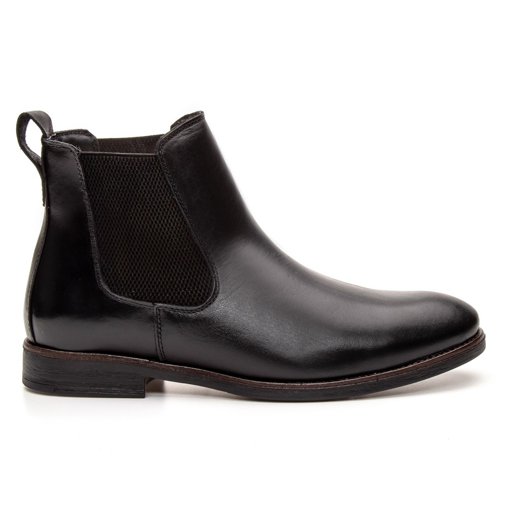 botina masculina de couro liso legitimo bota moderna estilo chelsea indicada para passeio e trabalho