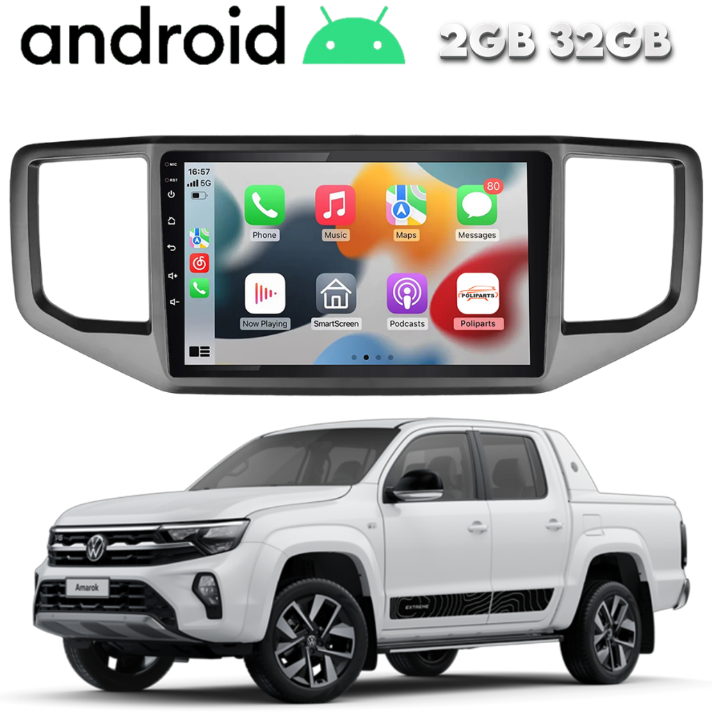 Central Multimidia Android Amarok 9 Polegadas Wifi Gps Espelhamento Bluetooth Carplay