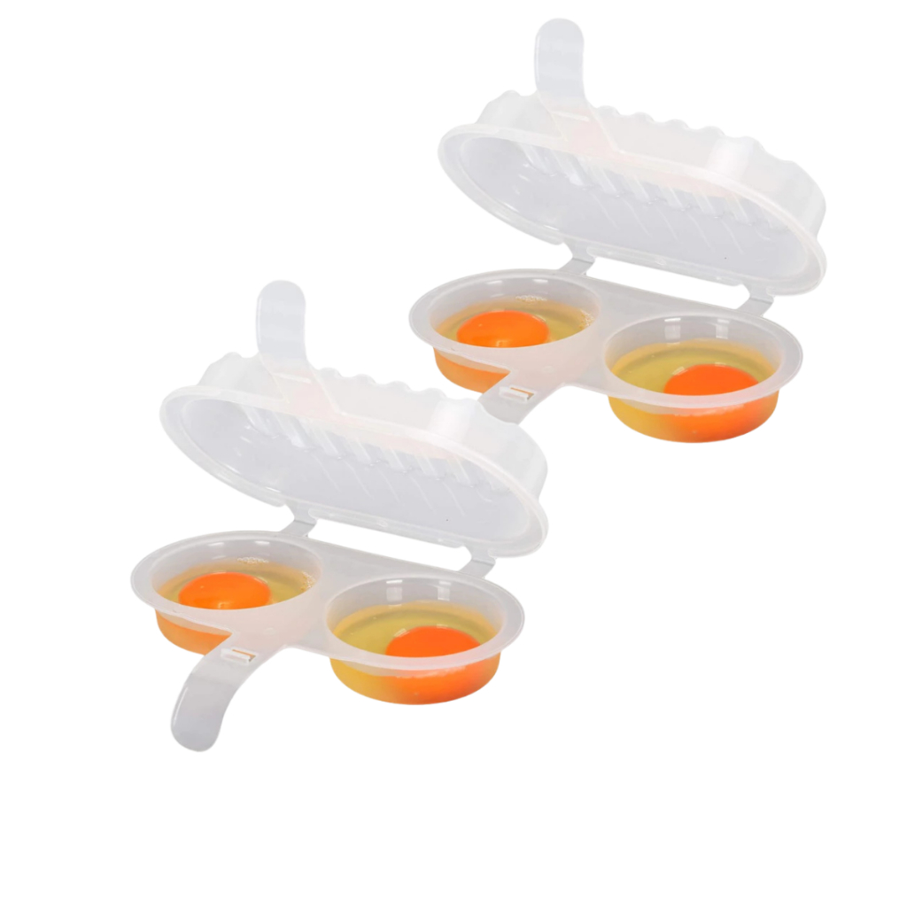 Kit 2 Omeleteira Para Microondas Frita Ovo Sem Óleo Pratico Forma De Ovos Dupla em Oferta na Shopee