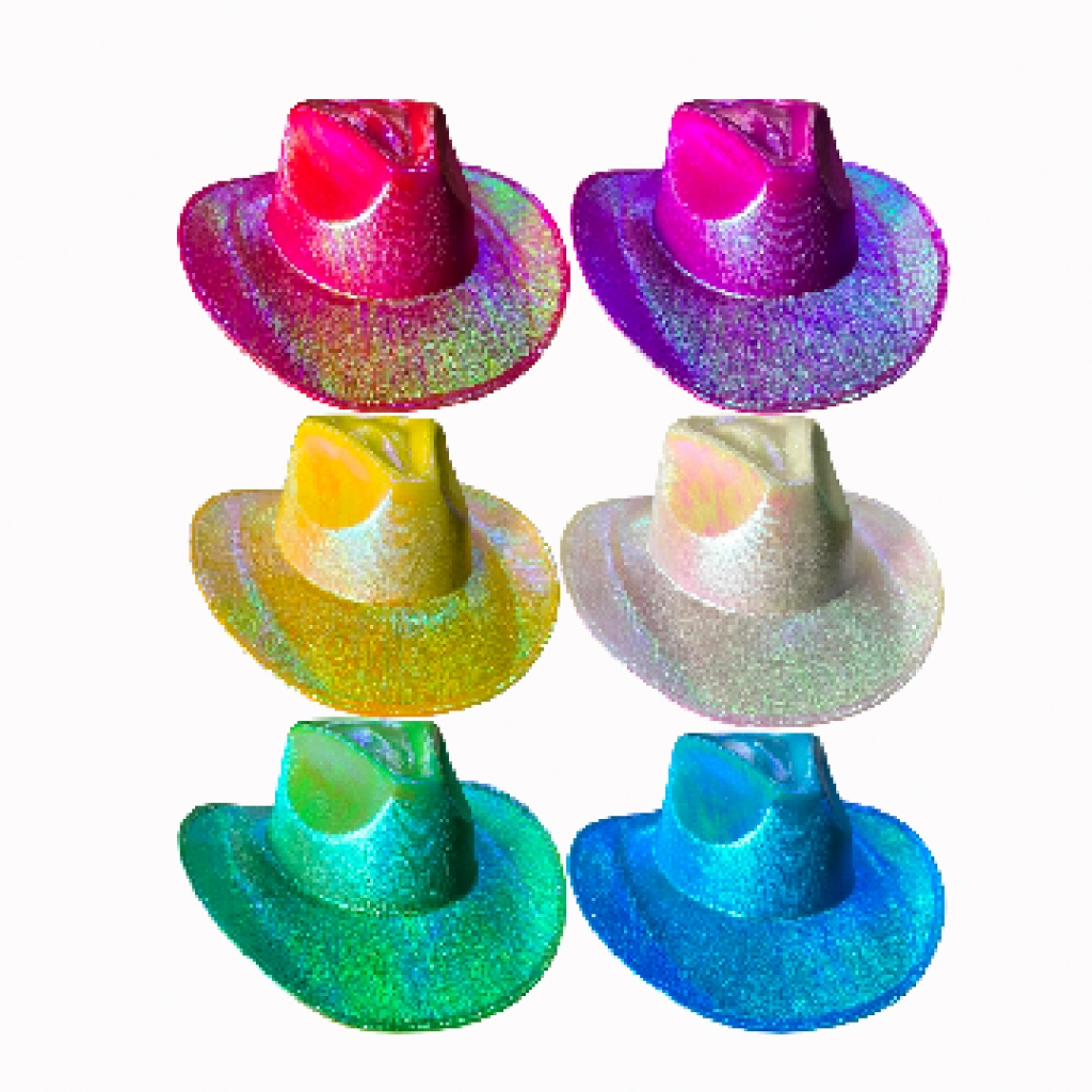 Chapéu Holográfico Boiadeira Cowboy Brilhante em Oferta na Shopee