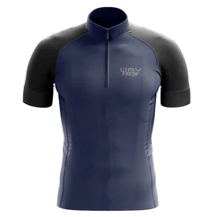 Camisa Camiseta Ciclismo Masculina Manga Curta Proteção UV Azul Roupa Bike Pedal