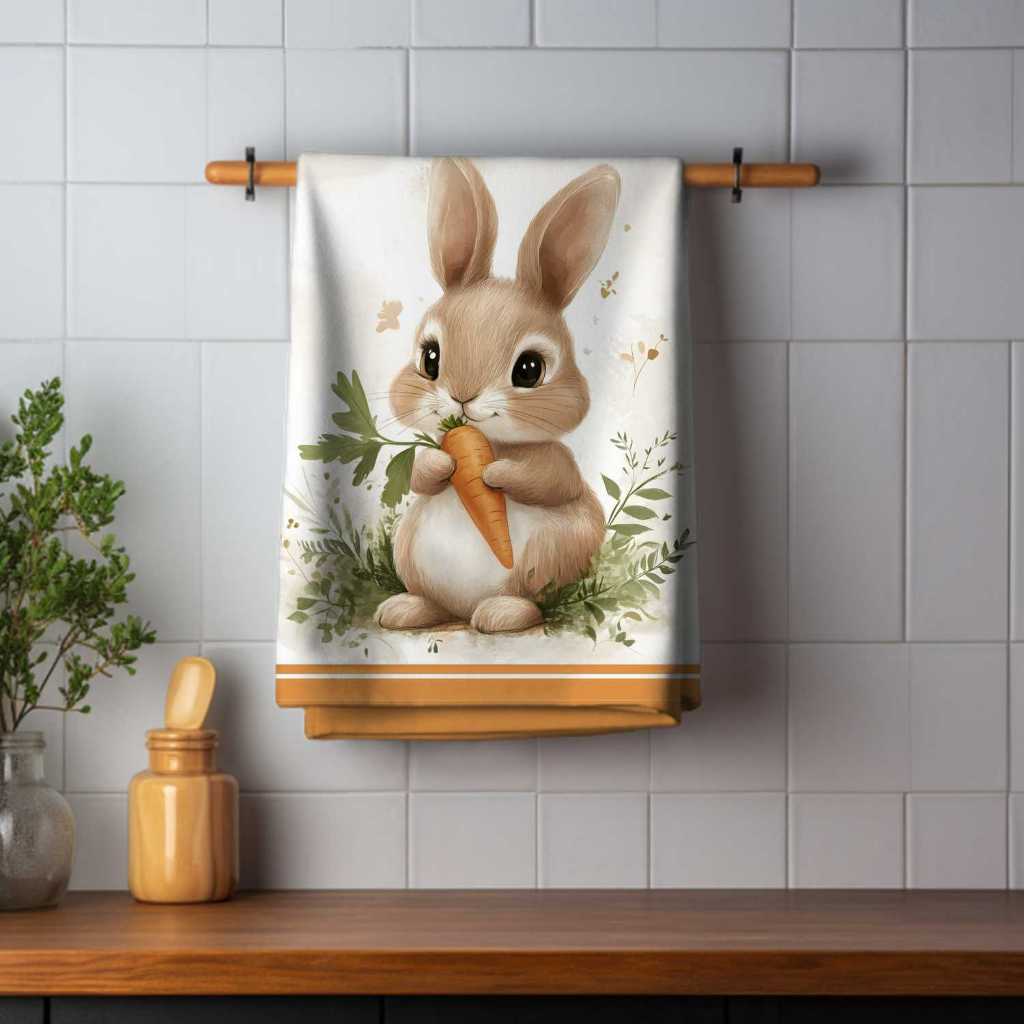 Pano de Prato Atoalhado Copa Cozinha Páscoa Coelho Decoração Luxo em Oferta na Shopee