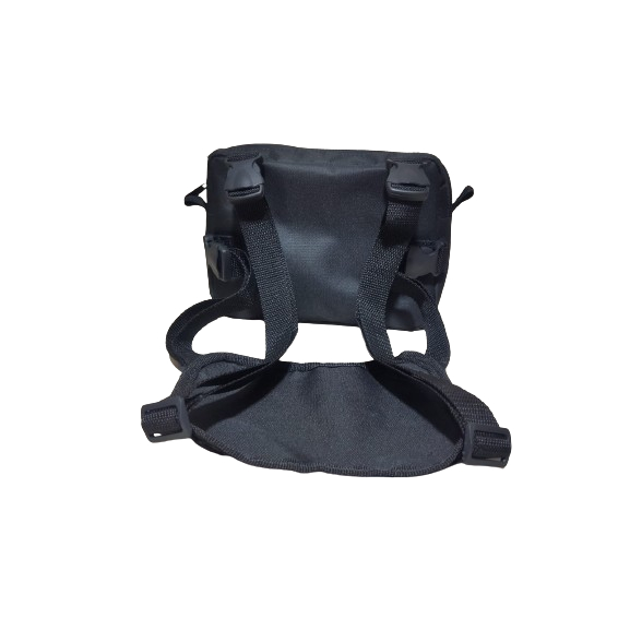 Pochete Masculino Chest Bag Holger Streetwear Preto de Peito, Grande, Regulável