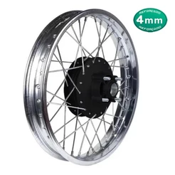Roda Jante Traseira Raio 4mm Cromado Fan 125 2009 Áté 2022 Aro Cromado Cubo Preto + Prisioneiros