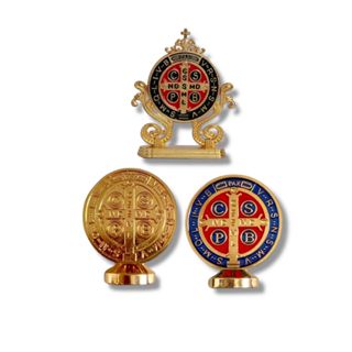 Medalha de São Bento Colorido Painel de Carro Dupla Face 6CM em Oferta na Shopee