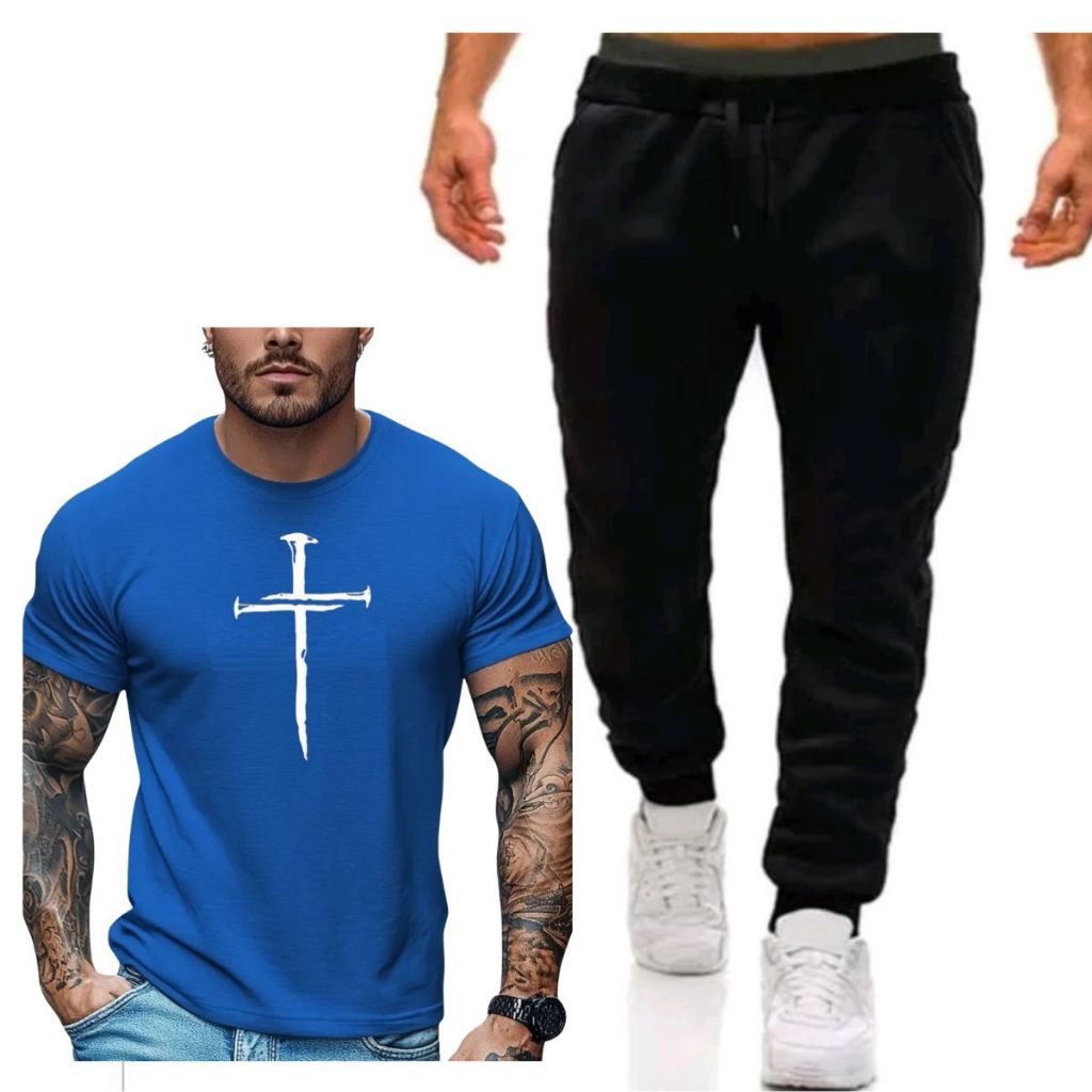 kits Camisetas CRUZ/Calças MOLETON estilo esporte fino com alta qualidade qualquer tipo de eventos esportivos ou casuais