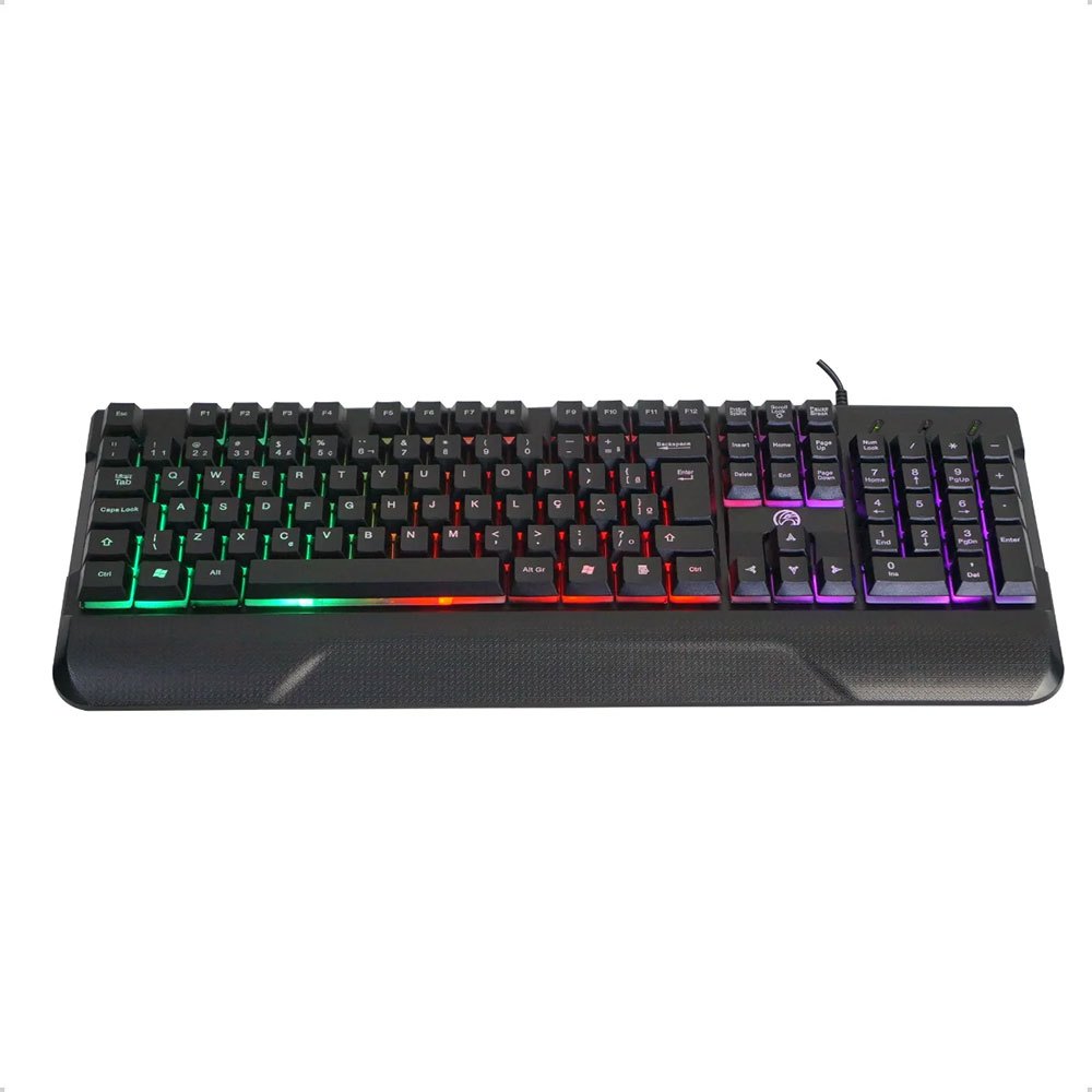 TECLADO GAMER SEMI MECANICO ILUMINAÇÃO RAINBOW BPC-K7038
