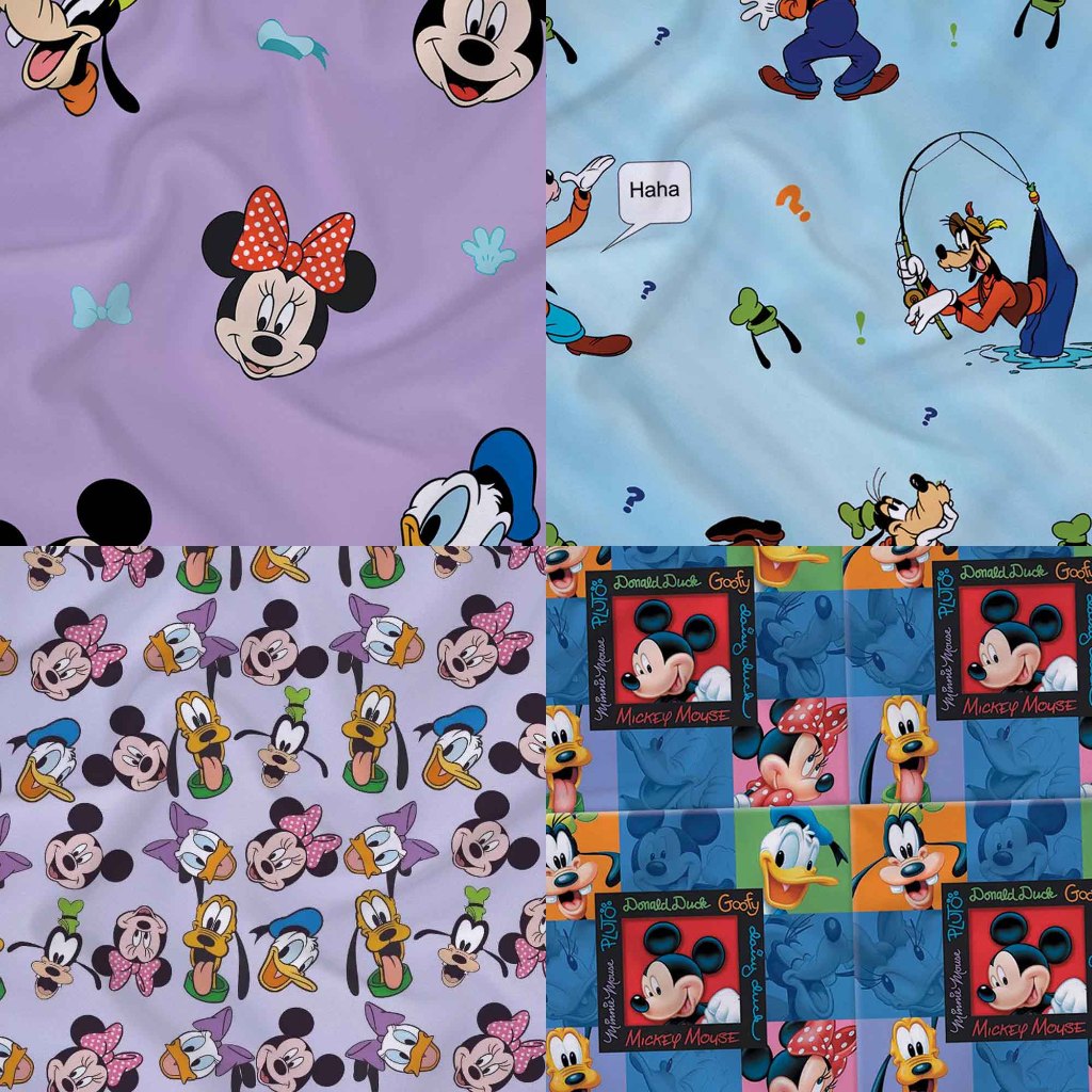 Tecido estampado Turma do Mickey - 1,40m Largura x 1,00m Comprimento