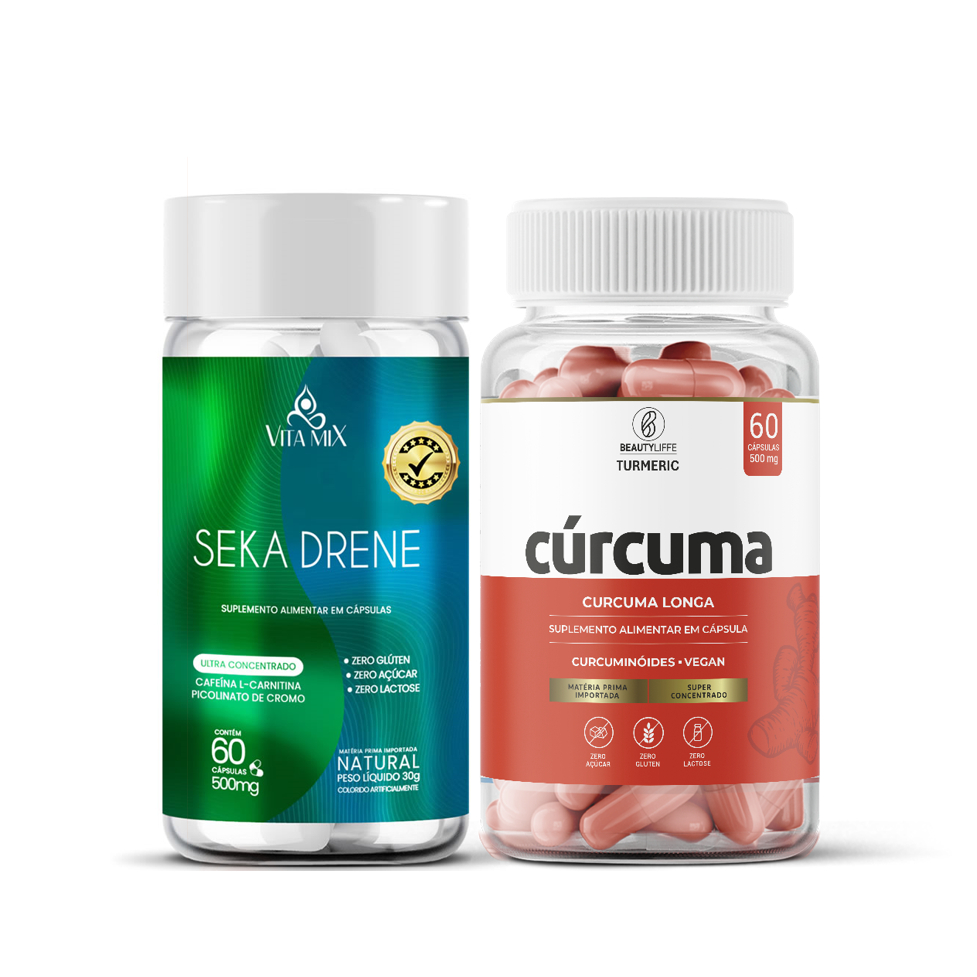 Seka Drene + Cúrcuma Beauty Liffe 60 caps - Termogênico com Laranja Mouro + Curcuma - Super Formula
