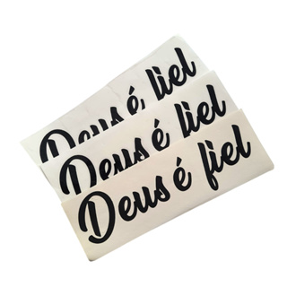 Kit 3 Adesivos Deus é Fiel Tamanho 20x6 cm Vinil Recorte Preto Branco Carro Moto Vidro Religião Fé em Oferta na Shopee