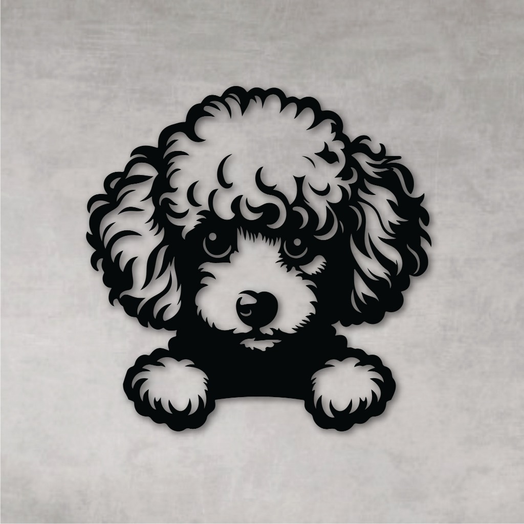 Quadro Decorativo Vazado Decoração Cachorro Poodle MDF Preto em Oferta na Shopee