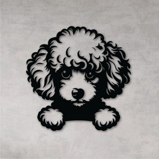 Quadro Decorativo Vazado Decoração Cachorro Poodle MDF Preto em Oferta na Shopee