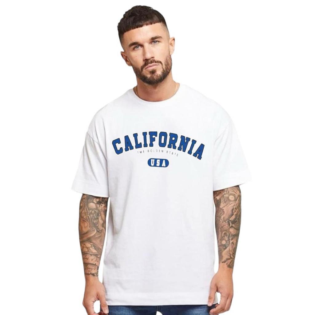 Camisa Camiseta California Usa Masculino Camisa Básica 100% Algodão Camisa Estampada Envio Rápido