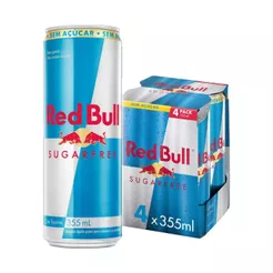 Red Bull Energy Drink Sugarfree Sem Açúcar Pack 4 unidades 355ml