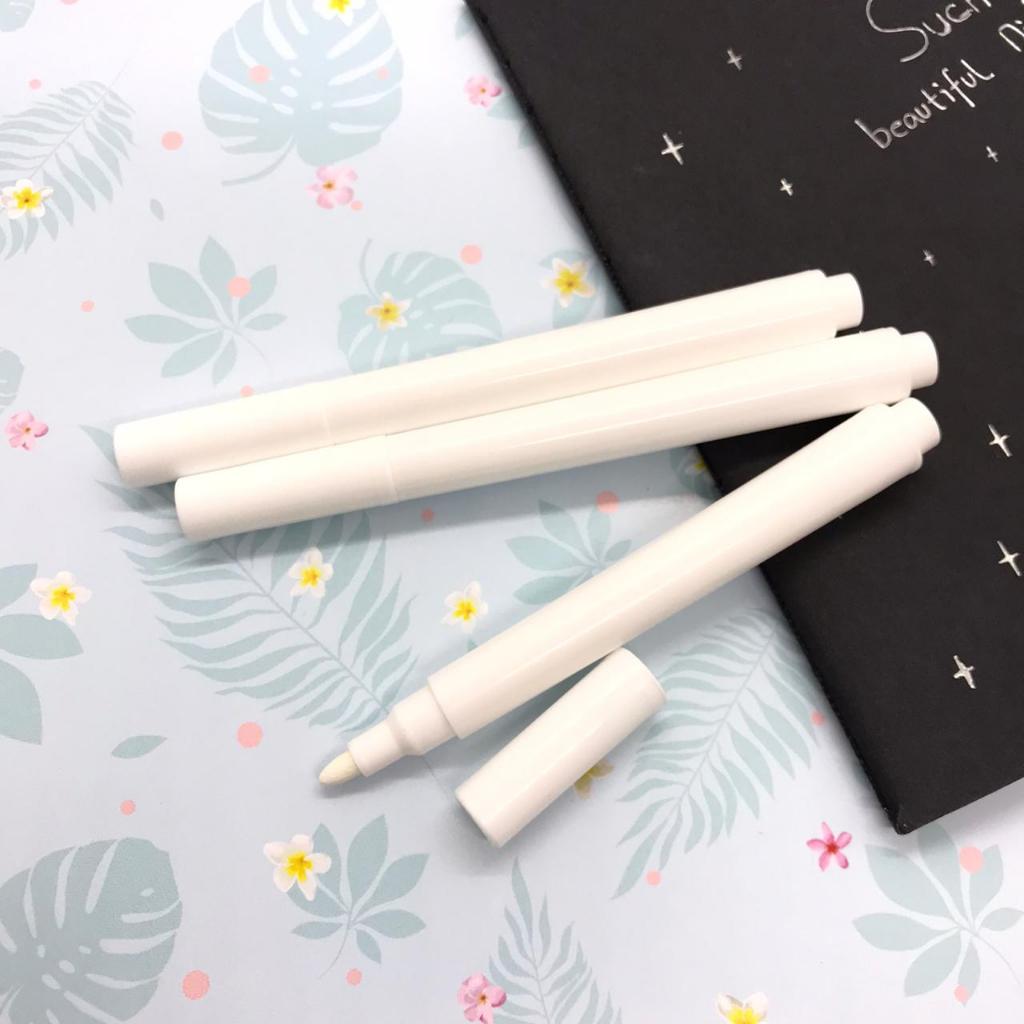 6 Canetas GIZ Liquido BRANCO Quadro Negro em Oferta na Shopee