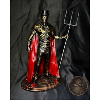 Estátua/Escultura Imagem Exu Tranca Rua Metalizado em Resina 21cm em Oferta na Shopee