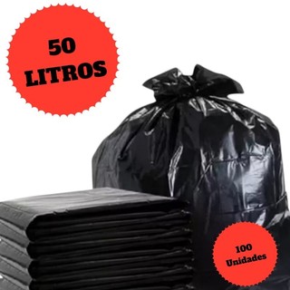 Saco de Lixo 50L Politileno 100 Unidades em Oferta na Shopee