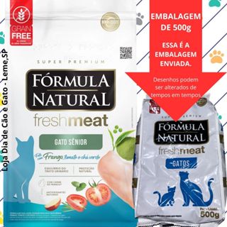 Ração 500g Gatos SÊNIOR Fórmula Natural Fresh Meat sabor Frango em Oferta na Shopee