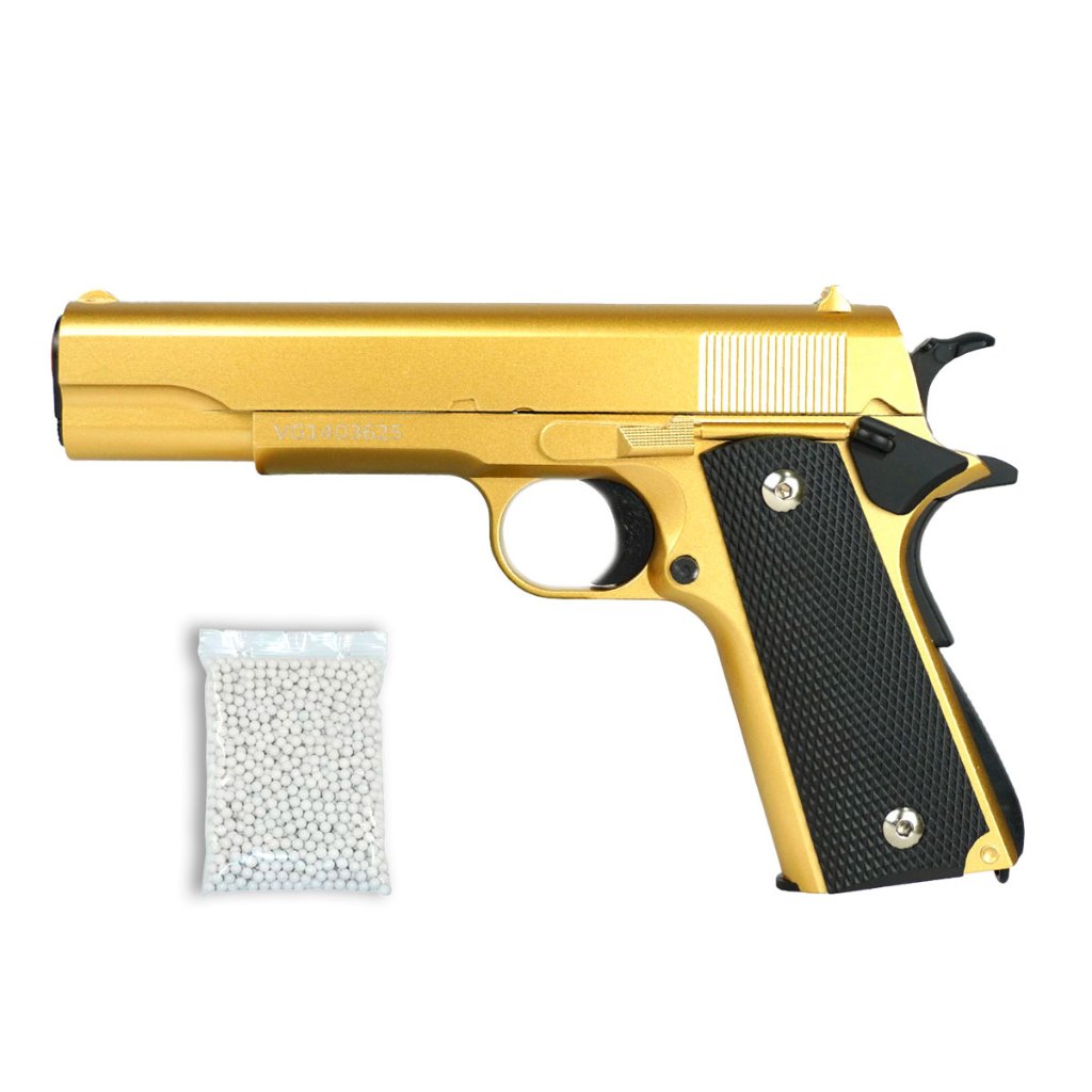 Pistola de Airsoft Spring VG 1911-V14 Gold 6mm – Rossi + Esferas em Oferta na Shopee