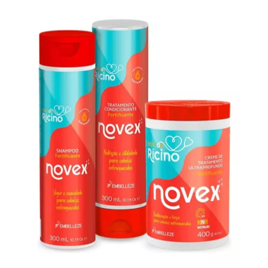Kit Novex Doctor Rícino Shampoo + Condicionador + Máscara 400g