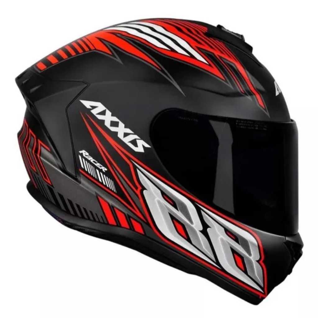Capacete axxis draken racer matt black/red
