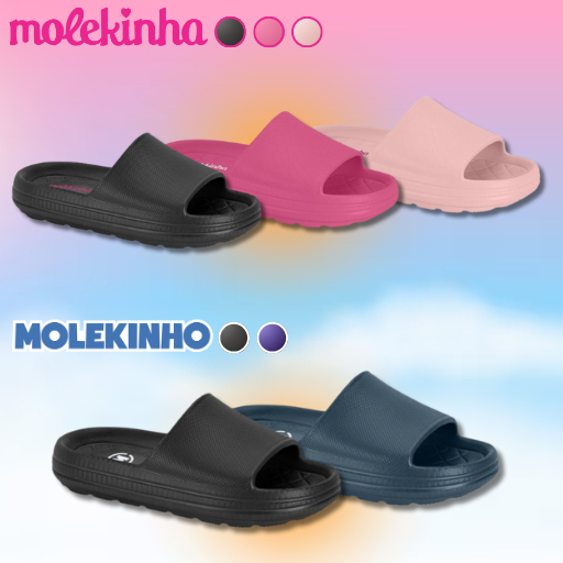 Chinelo Nuvem Slide Infantil Menino e Menina Molekinho/a Calce Fácil