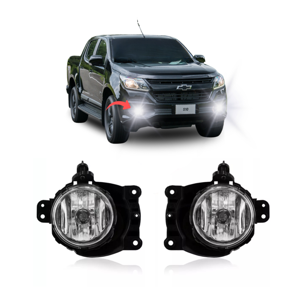 Par Farol Milha Auxiliar Chevrolet S10 2017 2018 2019 2020 2021 2022 2023 2024 LTZ Advantage Frontal