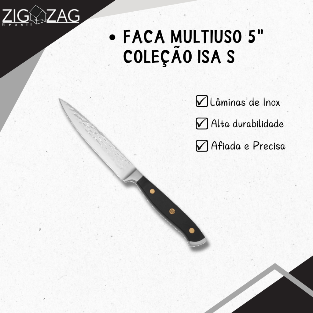 Faca Multiuso 5" Coleção Isa Scherer  lâmina em Aço Inox - Home & Living