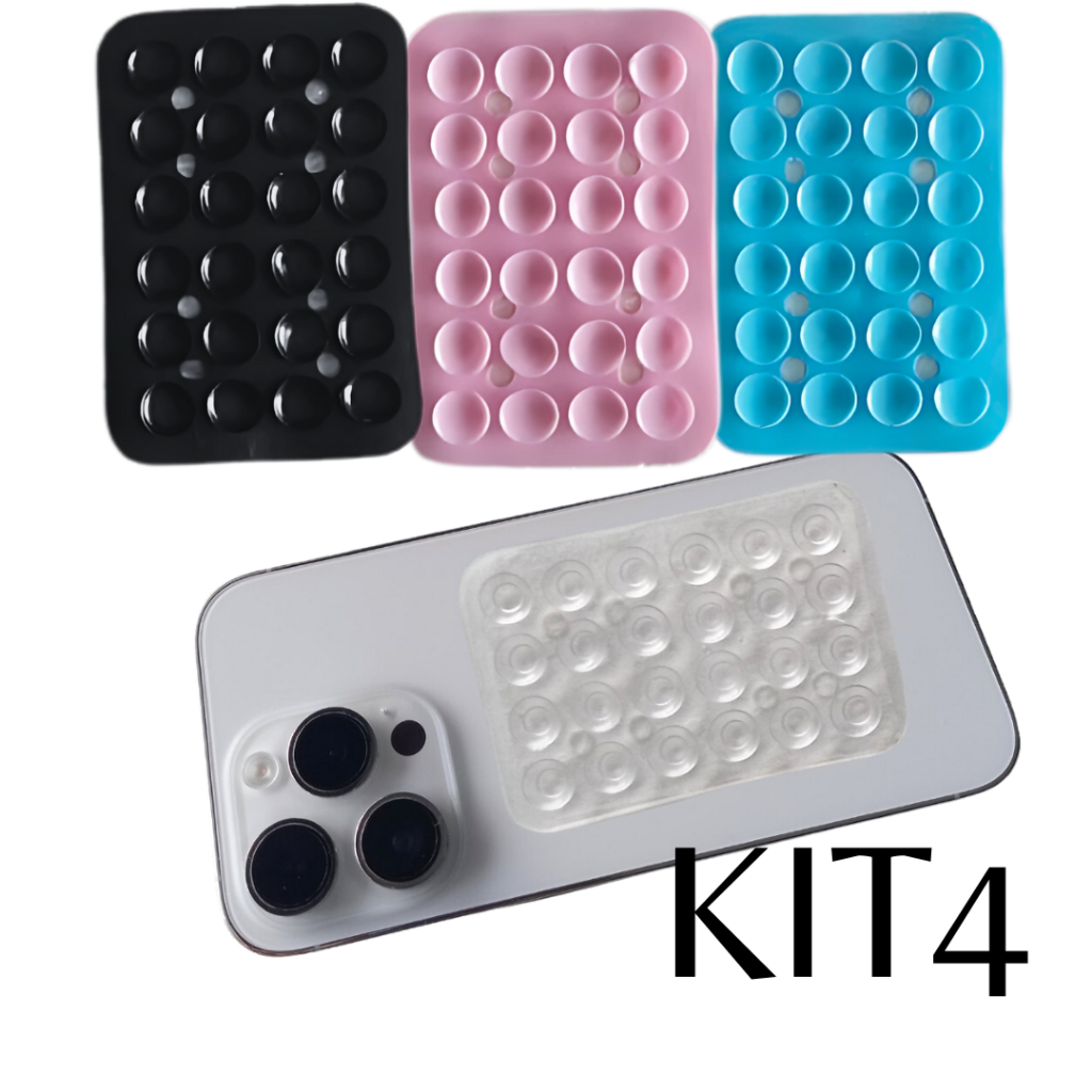 Kit 4 Capinhas Ventosa Celular Suporte Em Silicone Varias Cores em Oferta na Shopee