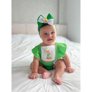 Romper tematico sininho tinker bell bebe menina mesversario em Oferta na Shopee