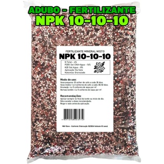 Adubo Fertilizante NPK 10 10 10 - Planta Flores Rosas Orquidea Outras - 500g 1kg 2kg 5kg em Oferta na Shopee