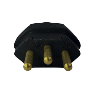 Plug Macho Tomada 3 Pinos 250v Bivolt Preto 10a