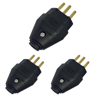 Kit 3 Plugue Macho Tomada 3 Pinos 10a 2p+t 250v Bivolt