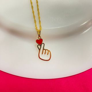 COLAR COM SIMBOLO COREANO FOLHEADO A OURO 18K