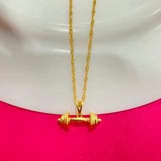 COLAR COM SIMBOLO DE PESO ACADEMIA FOLHEADO A OURO 18K