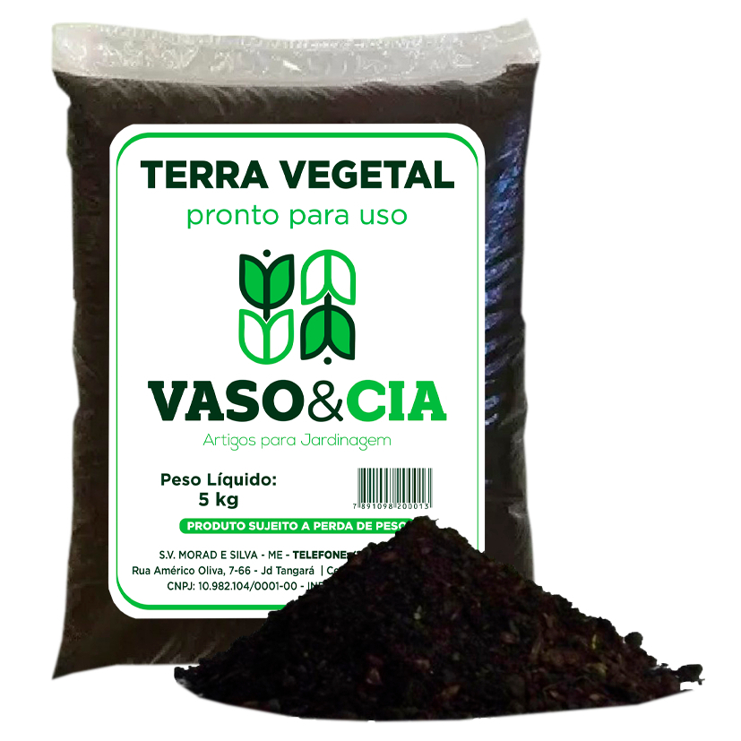 Terra Organica Vegetal Adubada 5 kg - Vasos Plantas Hortas Jardim - Vaso e Cia em Oferta na Shopee
