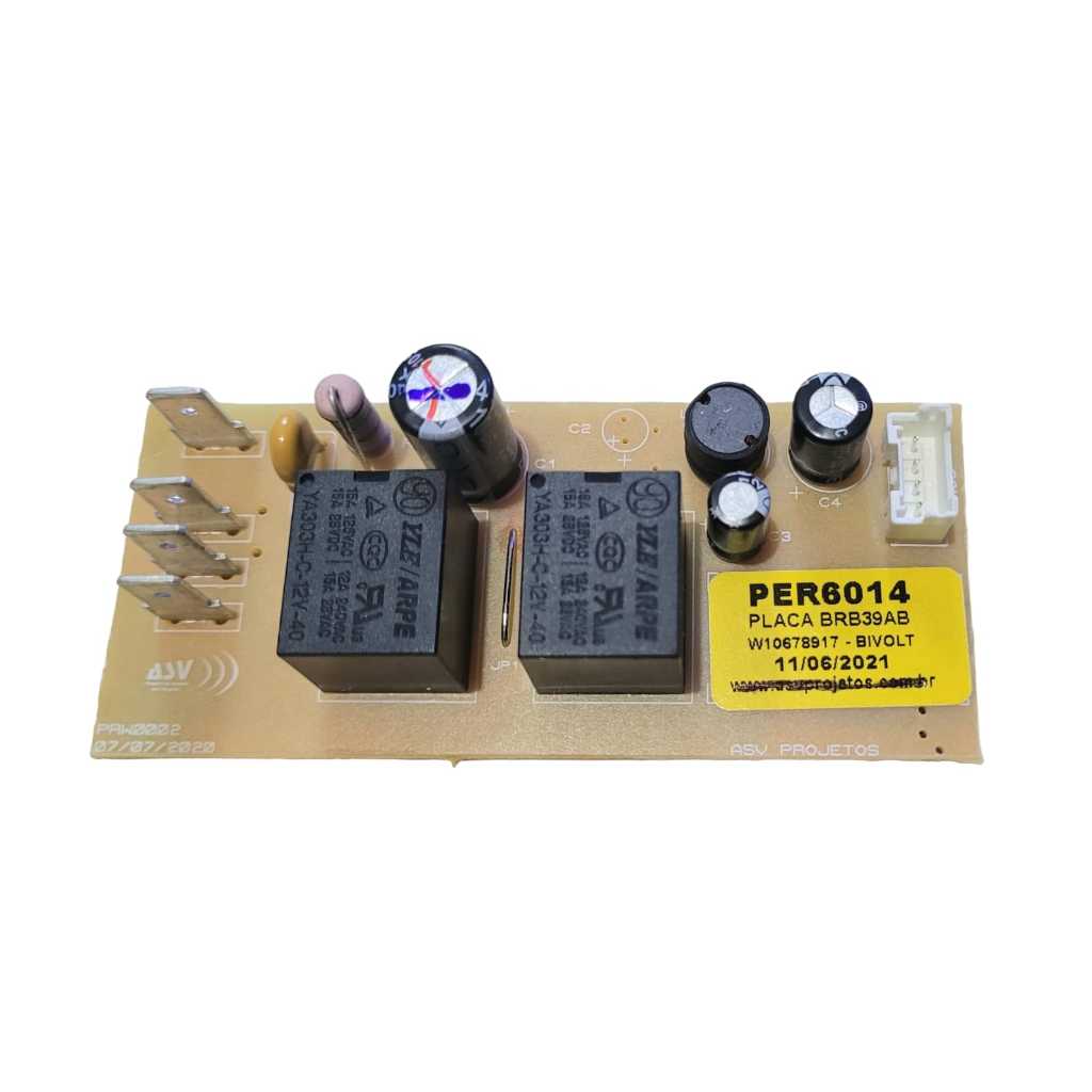 Placa Eletrônica Refrigerador Bivolt BRB39AB CRM45AB W10678917 PER6014