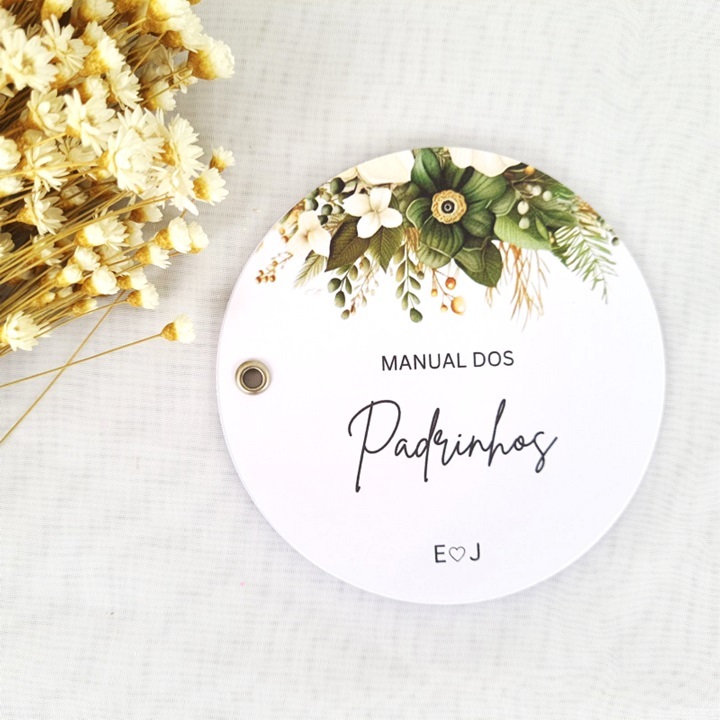 CFB GRÁFICA - Manual de Padrinho de casamento modelo redondo/circular - todas as cores