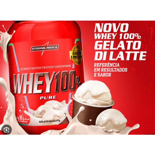 Whey Protein Concentrado 100% Pure - Pote 900g Integralmedica - Sabor Gelato Di Latte