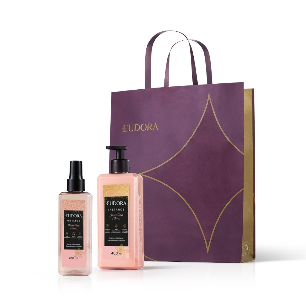 Kit Desodorante Creme Hidratante Presente Baunilha Glow Eudora Promoção !