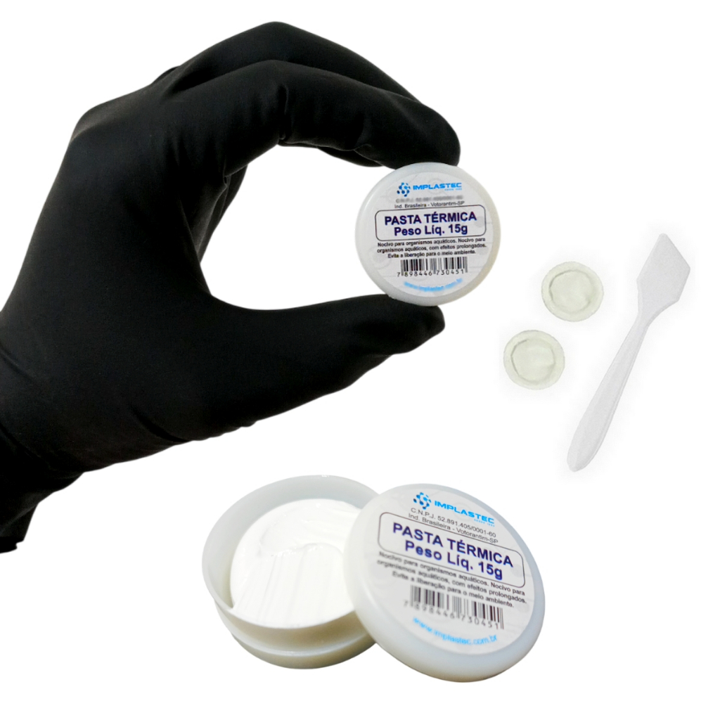 Pasta Térmica Implastec Pote 15g Processador Cpu Pc Dissipador Branca IPT 300