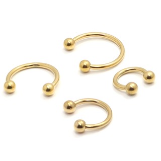 Piercing Ferradura Aço Cirúrgico PVD Dourado Orelha, Conch, Helix, 6mm, 8mm, 10mm ou 12mm - 01 Peça em Oferta na Shopee